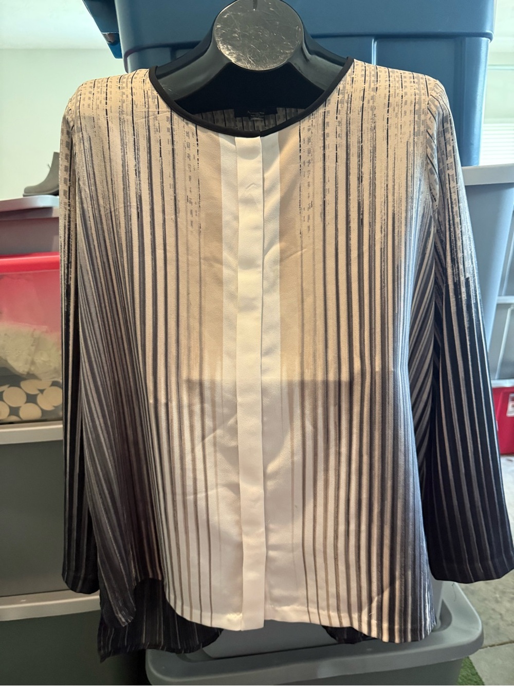 Women's Striped Ombre Blouse - Neutral Tones p76